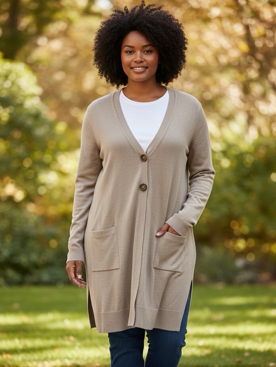 Monterey Bay 2 Button Long Cardigan Xl